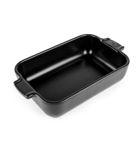 Plat à four rectangulaire noir porcelaine vitrifiée 22x13 cm Peugeot Saveurs