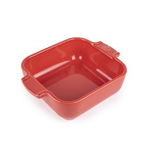 Plat à four carré rouge en porcelaine 18 cm x 5,1 cm Céramique Peugeot Saveurs