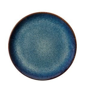 Assiette coupe plate rond bleu foncé porcelaine Ø 24 cm Seablue Accolade