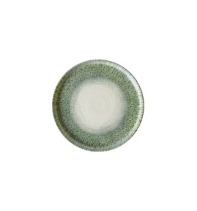 Assiette bord droit vert porcelaine vitrifiée Ø 21 cm Butterfly Dudson