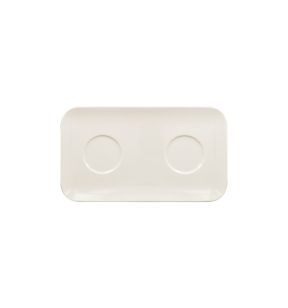 Plat bord rechthoekig ivoorkleurig verglaasd x18 Aurea Rak