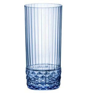 Gobelet forme haute bleu verre 40 cl America 20s Bormioli Rocco