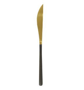 Couteau de table monobloc cranté or 22,7 cm Aroma Or Pvd Noir Pro.mundi