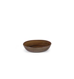 Assiette coupe creuse ovale ocre grès émaillé 18,5x17 cm Out Of Lines Serax
