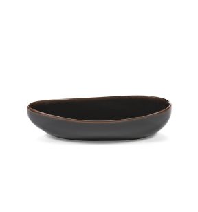 Bol ovale Brown grès émaillé 36 cm Out Of Lines Serax