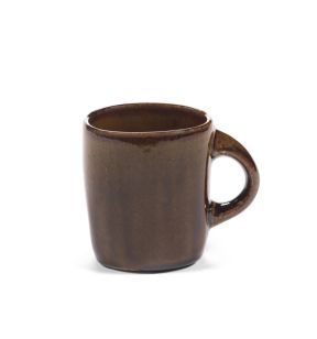 Koffiemok ovaal okergeel geglazuurd aardewerk 22 cl 9.5 Out Of Lines Serax