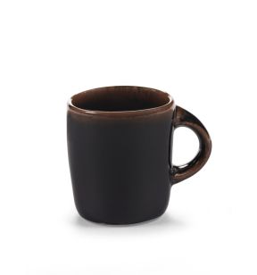 Koffiemok ovaal Brown geglazuurd aardewerk 22 cl 9.5 Out Of Lines Serax