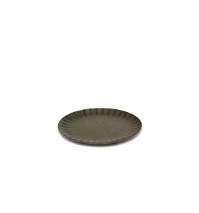 Assiette plate rond vert grès émaillé Ø 18 cm Inku Serax