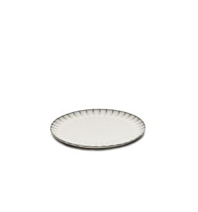 Assiette plate rond blanc grès émaillé Ø 21 cm Inku Serax