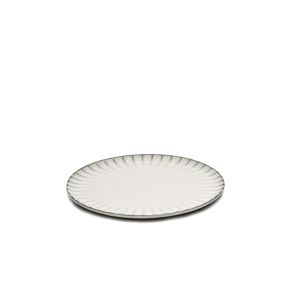 Assiette plate rond blanc grès émaillé Ø 24 cm Inku Serax
