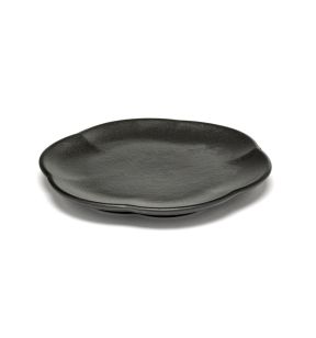 Assiette plate rond noir grès émaillé Ø 13,9 cm Inku Serax