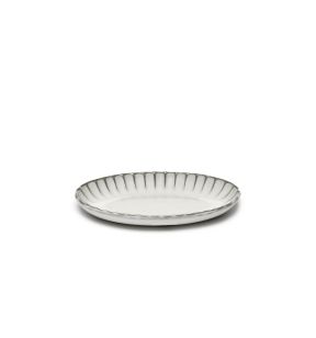 Assiette creuse ovale blanc grès émaillé 22x15,4 cm Inku Serax