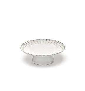 Présentoir à pâtisserie rond blanc grès émaillé Ø 21 cm Inku Serax