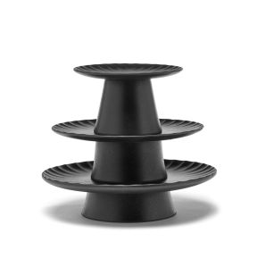 Présentoir à pâtisserie rond noir grès émaillé Ø 15 cm Inku Serax