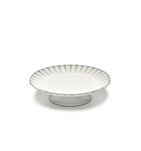 Présentoir à pâtisserie rond blanc grès émaillé Ø 24 cm Inku Serax