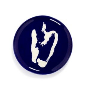 Plat rond bleu poivron blanc grès émaillé Ø 44,5 cm Feast By Ottolenghi Serax