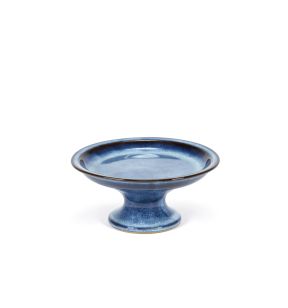 Plat à gâteau rond bleu foncé émaillé grès émaillé Ø 16,5 cm Pure Blue Serax