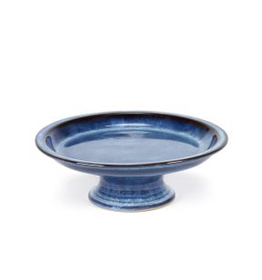 Plat à gâteau rond bleu foncé émaillé grès émaillé Ø 23,5 cm Pure Blue Serax