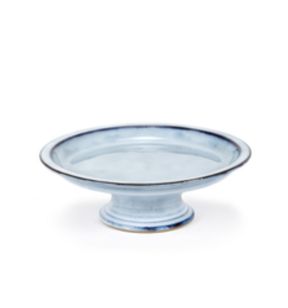 Plat à gâteau rond bleu grès émaillé Ø 23,5 cm Pure Blue Serax