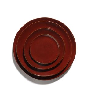 Assiette coupe plate rond Venetian red grès émaillé 14,5x14,5 cm La Mère Serax