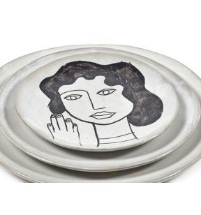 Assiette coupe plate rond écru grès émaillé 20x20 cm La Mère Serax