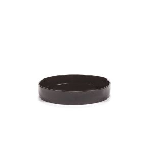 Assiette creuse rond ébène grès émaillé 25x25 cm La Mère Serax