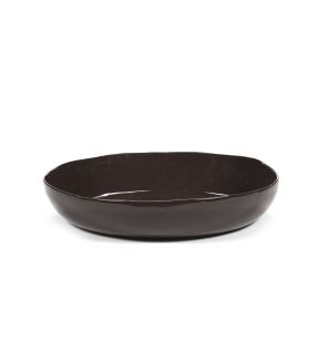 Bol de présentation rond ébène grès émaillé 37x37 cm La Mère Serax