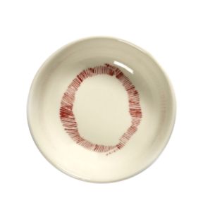 Plat rond blanc swirl - stripes rouge grès émaillé Ø 7,5 cm Feast By Ottolenghi Serax