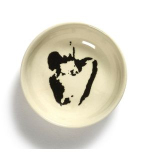 Plat rond blanc poivron noir grès émaillé Ø 7,5 cm Feast By Ottolenghi Serax