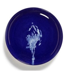 Plat bord rond lapis lazuli artichoke white geglazuurd aardewerk Ø 16 Feast By Ottolenghi Serax
