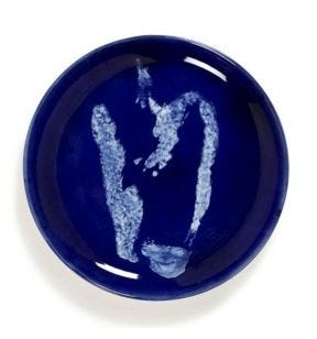 Plat bord rond lapis lazuli pepper white geglazuurd aardewerk Ø 19 Feast By Ottolenghi Serax