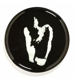 Assiette plate rond noir poivron blanc grès émaillé Ø 19 cm Feast By Ottolenghi Serax