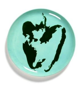 Assiette plate rond azure poivron vert grès émaillé Ø 26,5 cm Feast By Ottolenghi Serax