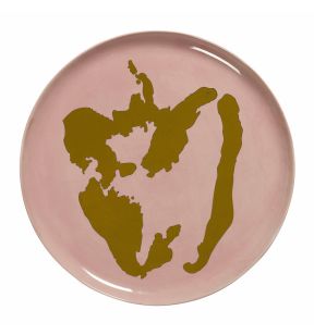 Plat bord rond delicious pink pepper gold geglazuurd aardewerk Ø 35 Feast By Ottolenghi Serax