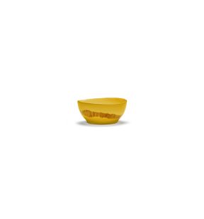 Bol rond sunny yellow - stripes rouge grès émaillé Ø 16 cm Feast By Ottolenghi Serax