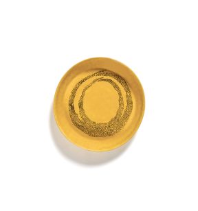 Plat rond sunny yellow - points noirs grès émaillé Ø 30 cm Feast By Ottolenghi Serax