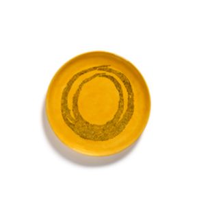Plat de présentation rond sunny yellow - points noirs grès émaillé Ø 35 cm Feast By Ottolenghi Serax