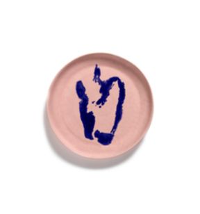 Plat de présentation rond delicious pink poivron bleu grès émaillé Ø 35 cm Feast By Ottolenghi Serax