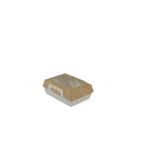 Barquette rectangulaire beige 17,5x13x6 cm 500 ml Earth Essentials (50 pièces)