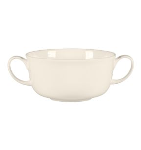 Tasse à bouillon avec 2 anses rond blanc porcelaine bone china 30 cl Ø 10,8 cm Bravura Rak