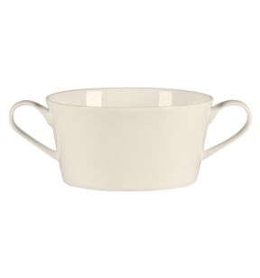 Tasse à bouillon avec 2 anses rond blanc porcelaine bone china 36,9 cl Ø 11,8 cm Fedra Rak