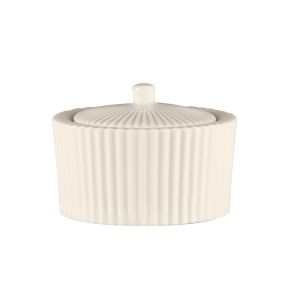 Sucrier & couvercle rond blanc porcelaine bone china 28 cl Ø 10 cm Spectra Rak