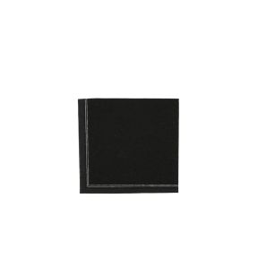Paquet 25 serviettes cocktail noir coton 20x20 cm pliée en 4 Cosy Pro.mundi
