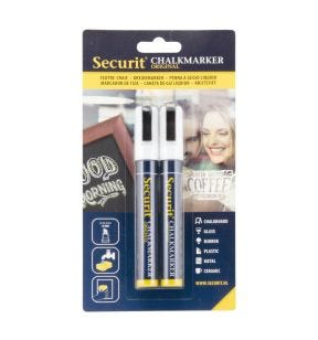 Pak van 2 witte krijtmarkers, medium punt Securit