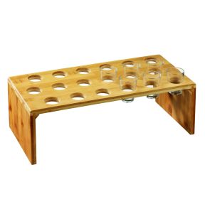 Présentoir haut pour cônes en pin et verrines bambou 46 cm x 14 cm