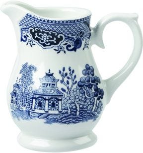 Pichet porcelaine rond Sandrigham Willow Blue porcelaine 14 cl Vintage Prints Churchill