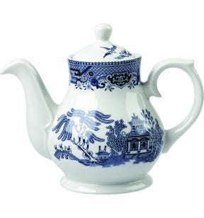 Théière avec couvercle rond Sandrigham Willow Blue porcelaine 42 cl Vintage Prints Churchill