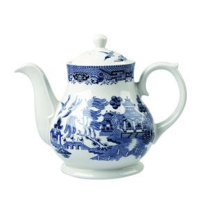 Théière avec couvercle rond Sandrigham Willow Blue porcelaine 85,2 cl Vintage Prints Churchill