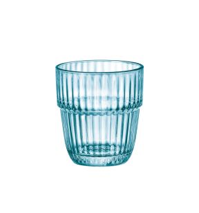 Gobelet forme basse bleu verre trempé 30 cl Barshine Bormioli Rocco