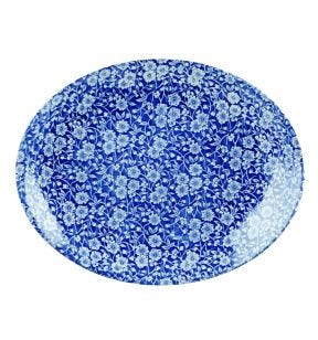 Assiette plate ovale Victorian Calico Bleu Prague porcelaine 31,7x25,5 cm Vintage Prints Churchill